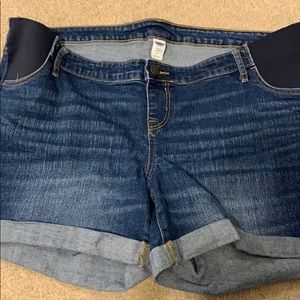 Jean maternity shorts